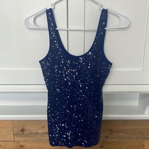 Express sequined royal blue top